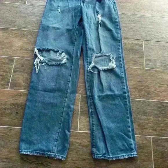 HOLLISTER DISTRESS/RIPPED ULTRA HIGH-RISE DAD JEAN VINTAGE STRETCH W 25 L 31 1R - Picture 4 of 12